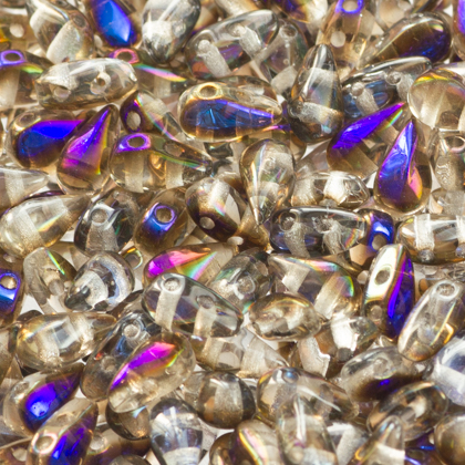 Margele cehesti DropDuo - Margele cehesti DropDuo 3 x 6 mm Crystal Azuro