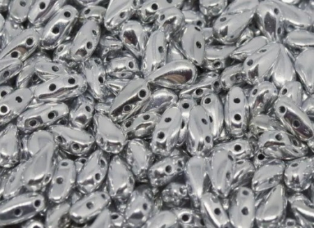 DropDuo - Margele cehesti DropDuo 3 x 6 mm Crystal Chrome