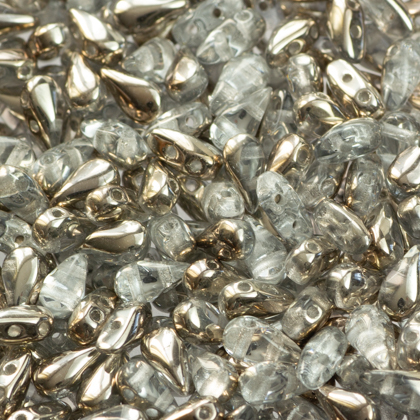Margele cehesti DropDuo - Margele cehesti DropDuo 3 x 6 mm Crystal Chrome