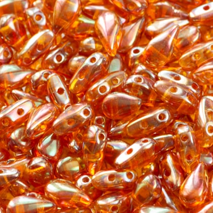 Margele cehesti DropDuo - Margele cehesti DropDuo 3 x 6 mm Crystal Full Apricot Medium