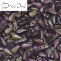 DropDuo - Margele cehesti DropDuo 3 x 6 mm Crystal Full Capri Rose Matted