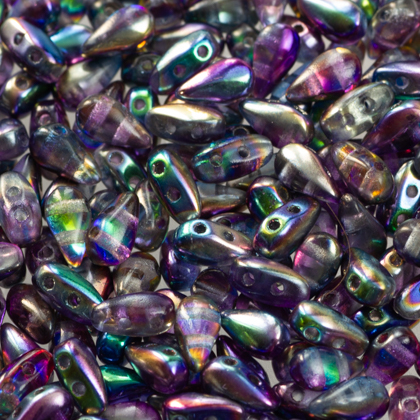 Margele cehesti DropDuo - Margele cehesti DropDuo 3 x 6 mm Crystal Magic Purple