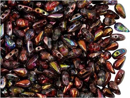 DropDuo - Margele cehesti DropDuo 3 x 6 mm Crystal Magic Wine