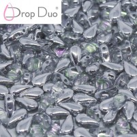 Margele cehesti DropDuo 3 x 6 mm Crystal Vitrail Light