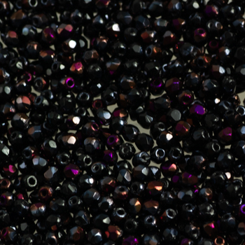 Fire Polish - Margele cehesti Fire Polished 2 mm Jet Sliperit