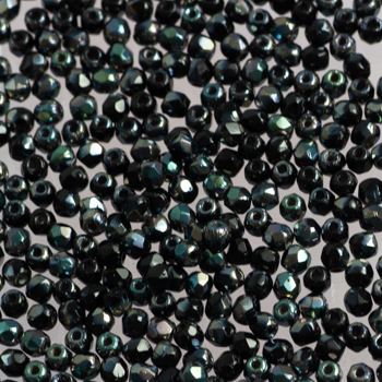 Fire Polish - Margele cehesti Fire Polished 2 mm Vacuum Hematite