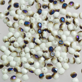 Fire Polish - Margele cehesti Fire Polished 3 mm Chalk White Azuro
