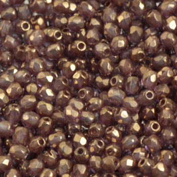 Fire Polish - Margele cehesti Fire Polished 3 mm Crystal Ametist  Coper LusteRed