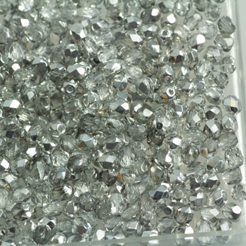 Fire Polish - Margele cehesti Fire Polished 3 mm Crystal Labrador