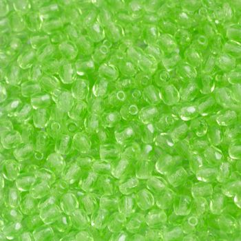 Fire Polish - Margele cehesti Fire Polished 3 mm Crystal Light Green