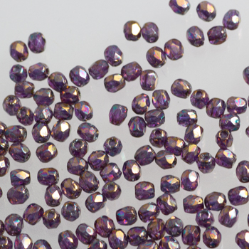 Fire Polish - Margele cehesti Fire Polished 3 mm Crystal Lila Vega Luster