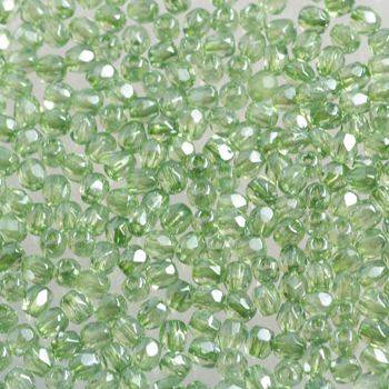 Fire Polish - Margele cehesti Fire Polished 3 mm Crystal LusteRed Green