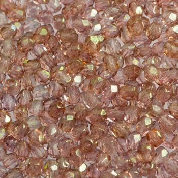Fire Polish - Margele cehesti Fire Polished 3 mm Crystal Pink Topaz Luster