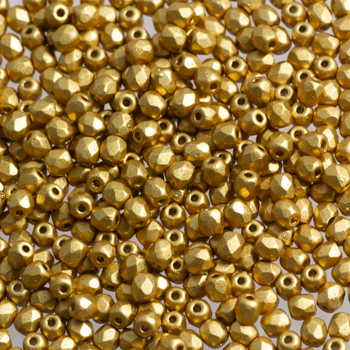 Fire Polish - Margele cehesti Fire Polished 3 mm Satin Gold