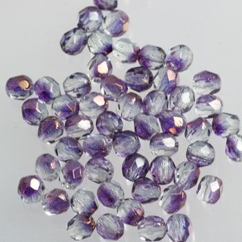 Fire Polish - Margele cehesti Fire Polished 4 mm Crystal Lila