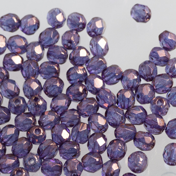 Fire Polish - Margele cehesti Fire Polished 4 mm Crystal Lila Vega Luster