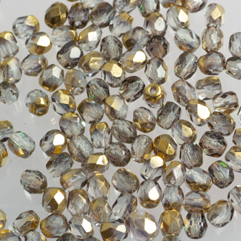 Fire Polish - Margele cehesti Fire Polished 4 mm Crystal Metalic Gold