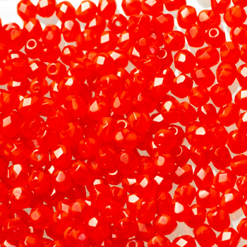 Fire Polish - Margele cehesti Fire Polished 4 mm Crystal Siam ruby