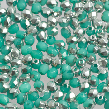 Fire Polish - Margele cehesti Fire Polished 4 mm Green Turquoise LusteRed