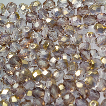 Fire Polish - Margele cehesti Fire Polished 5 mm Crystal Metalic Gold