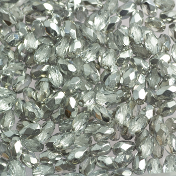 Fire Polish - Margele cehesti Fire Polished 6x4 mm Crystal Labrador