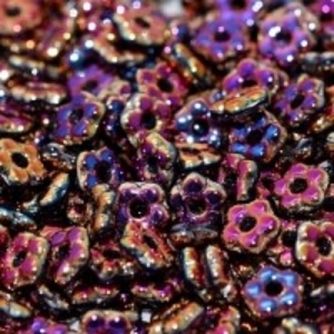 Margele Cehia - Margele cehesti Floare nu ma uita 5 mm Jet sliperit full