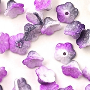 Margele Cehia - Margele cehesti Floare clopotel 7x5 mm Alabaster funky purple