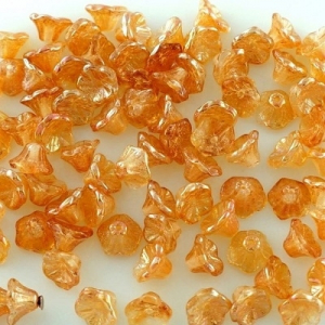 Margele Cehia - Margele cehesti Floare clopotel 7x5 mm Crystal apricot medium