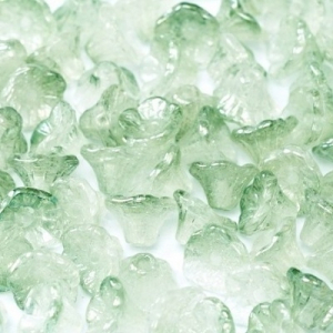 Margele Cehia - Margele cehesti Floare clopotel 7x5 mm Crystal light green lumi