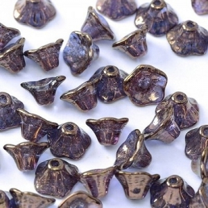 Margele Cehia - Margele cehesti Floare clopotel 7x5 mm Crystal lila vega luster