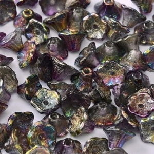 Margele Cehia - Margele cehesti Floare clopotel 7x5 mm Crystal margintic purple