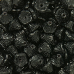 Margele Cehia - Margele cehesti Floare clopotel 7x5 mm Jet