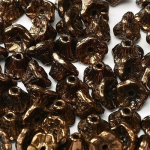 Margele Cehia - Margele cehesti Floare clopotel 7x5 mm Jet bronze