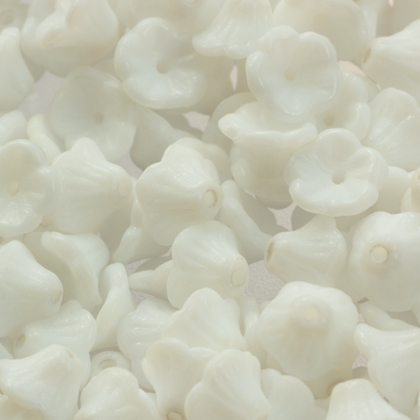 Margele Cehia - Flower Cup Beads 7 x 5 mm Chalk White