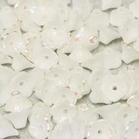 Flower Cup Beads 7 x 5 mm Chalk White AB