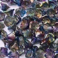 Flower Cup Beads 7 x 5 mm Crystal Magic Blue