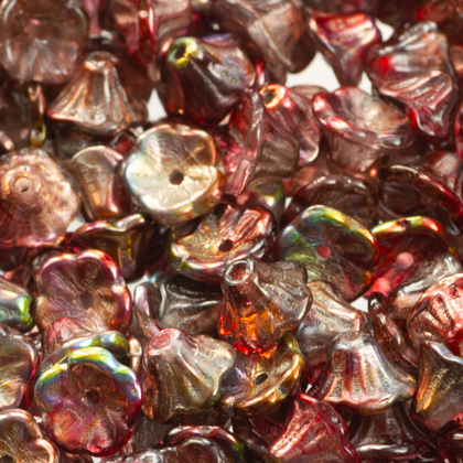 Flower Cup Beads 7 x 5 mm Crystal Magic Wine
