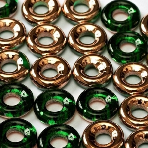 Margele Cehia - Margele cehesti Inele 10 mm Emerald Capri Gold