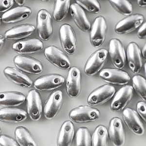 Margele Cehia - Margele cehesti Rizo 2,5x6 mm Crystal aluminium silver