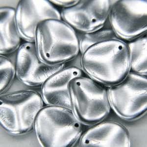Margele Cehia - Margele cehesti Rose petal 14x13 mm Aluminium silver