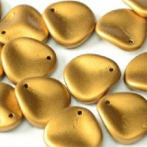 Margele Cehia - Margele cehesti Rose petal 14x13 mm Brass gold