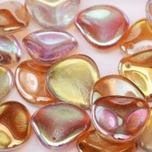 Margele Cehia - Margele cehesti Rose petal 14x13 mm Crystal brown rainbow