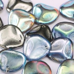 Margele Cehia - Margele cehesti Rose petal 14x13 mm Crystal graphite rainbow