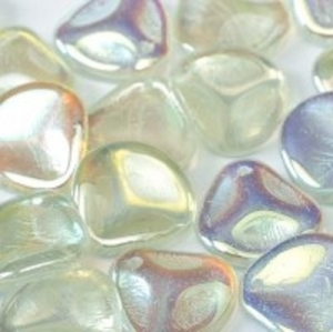 Margele Cehia - Margele cehesti Rose petal 14x13 mm Crystal green rainbow