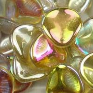 Margele Cehia - Margele cehesti Rose petal 14x13 mm Crystal lemon rainbow