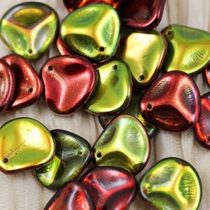 Margele Cehia - Margele cehesti Rose petal 14x13 mm Crystal margintic apple