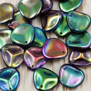 Margele Cehia - Margele cehesti Rose petal 14x13 mm Crystal margintic blue