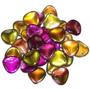 Margele Cehia - Margele cehesti Rose petal 14x13 mm Crystal margintic orchid