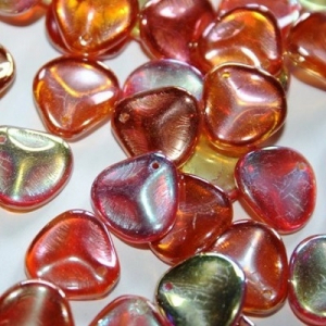 Margele Cehia - Margele cehesti Rose petal 14x13 mm Crystal orange rainbow
