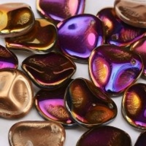 Margele Cehia - Margele cehesti Rose petal 14x13 mm Crystal sliperit